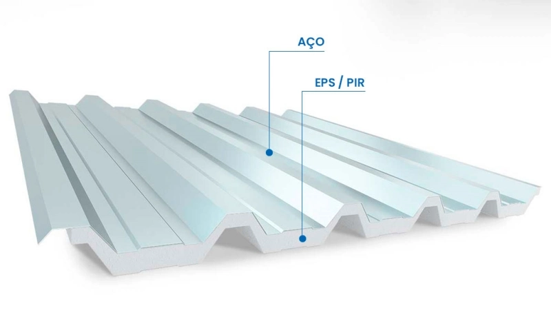 Telha de aço com núcleo em PIR garante conforto térmico